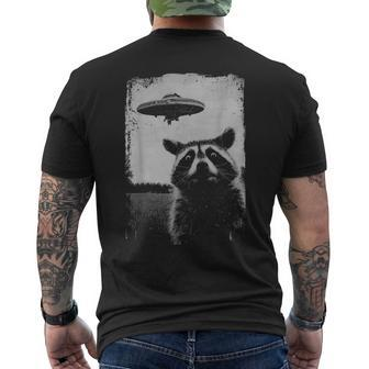 Weird Ufo Raccoon Alien Men's T-shirt Back Print - Seseable