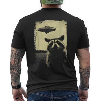 Weird Ufo Raccoon Alien Men's T-shirt Back Print - Monsterry AU