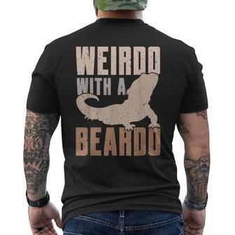 Weirdo With A Beardo Bearded Dragon Lizard Gecko Pet Reptile Men's T-shirt Back Print | Mazezy
