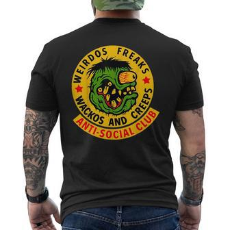 Weirdos Freaks Wackos And Creeps Men's Crewneck Short Sleeve Back Print T-shirt - Monsterry UK