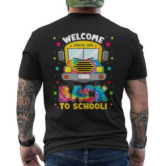Welcome Back To School Funny Outfit School Bus Driver Mens Back Print T-shirt | Mazezy