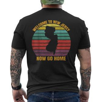 Welcome To New Jersey Now Go Home Men's T-shirt Back Print | Mazezy UK