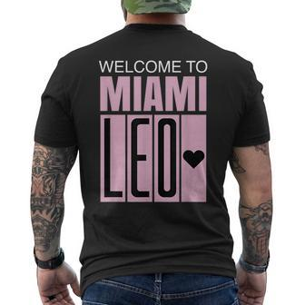 Welcome To Miami Leo 10 Goat Gifts For Goat Lovers Funny Gifts Mens Back Print T-shirt | Mazezy