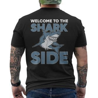 Welcome To The Shark Side Sea Animal Scary Mens Back Print T-shirt | Mazezy