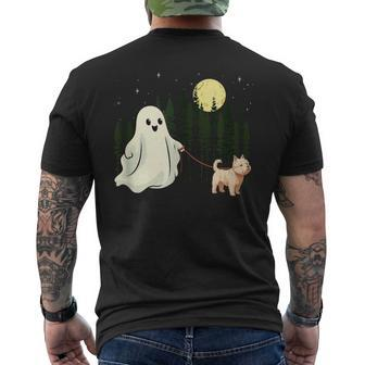 West Highland White Terrier Westie Walking Ghost Halloween Men's T-shirt Back Print - Monsterry UK