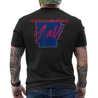 West Memphis Arkansas Yall Ar Pride State Map Cute Mens Back Print T-shirt | Mazezy
