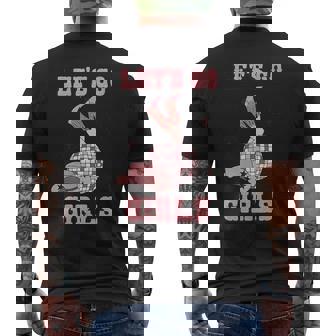 Western Southern Cowgirls Cowboy Hat Boots Lets Go Girls Mens Back Print T-shirt | Mazezy
