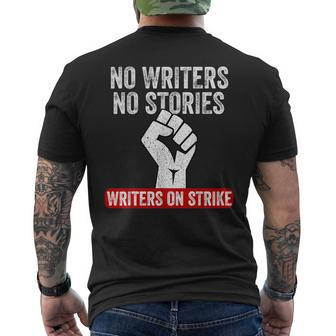 Wga Writers Guild Of America On Strike Wga Anti Ai Chatbots Mens Back Print T-shirt - Monsterry