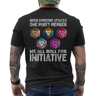 When Someone Attacks One Party Member D20 Dice Lgbtq Ally Mens Back Print T-shirt | Mazezy