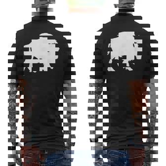 White Buffalo Silhouette Shadow T Men's T-shirt Back Print | Mazezy