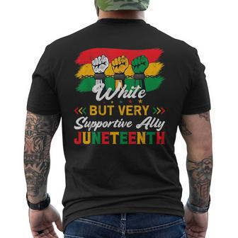 White But Supportive Ally Black History Month Junenth Mens Back Print T-shirt | Mazezy