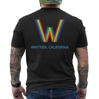 Whittier California City Flag Socal Los Angeles County Men's T-shirt Back Print | Mazezy