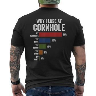 Why I Lose At Cornhole Funny Cornhole Player Mens Back Print T-shirt | Mazezy AU