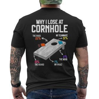 Why I Lose At Cornhole Humor Toss Like A Boss Mens Back Print T-shirt - Seseable