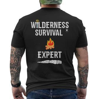 Wild Wilderness Survival Expert Outdoors T Men's T-shirt Back Print | Mazezy
