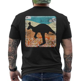 Wildlife Animal Australia Nature Kangaroo Mens Back Print T-shirt | Mazezy