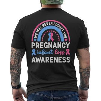 We Will Never Forget You Pregnancy Infant Loss Awareness Men's T-shirt Back Print - Seseable