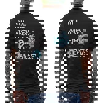 Will Work For Vbucks Gamer Youth Funny Gamer Mens Back Print T-shirt | Mazezy