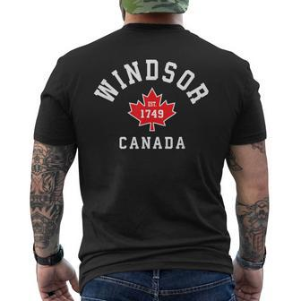 Windsor Canada Canadian Flag Maple Leaf Eh Men's T-shirt Back Print | Mazezy