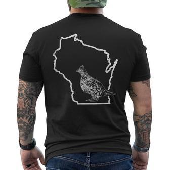 Wisconsin Ruffed Grouse Bird Hunting Bird Watch Hunter Men's T-shirt Back Print | Mazezy UK