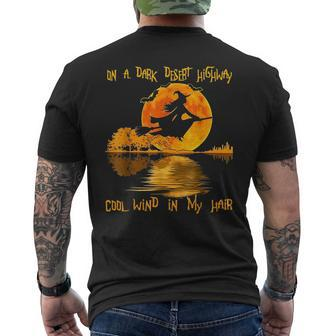 Witch Riding Brooms On A Dark Desert Highways Halloween Halloween Funny Gifts Mens Back Print T-shirt | Mazezy