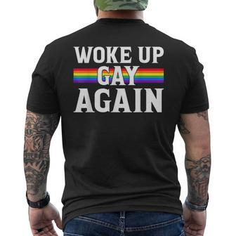 Woke Up Gay Again - Funny Lgbt Lgbtq Sayings Mens Back Print T-shirt | Mazezy