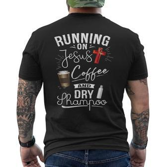  Women Running On Jesus Coffee And Mens Back Print T-shirt - Monsterry