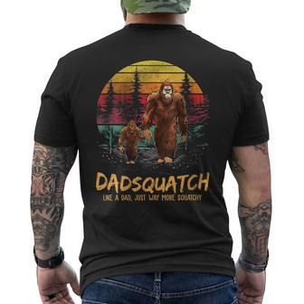 Womens Dadsquatch Like A Dad Just Way More Squatchy Retro Funny Dad Mens Back Print T-shirt - Thegiftio UK