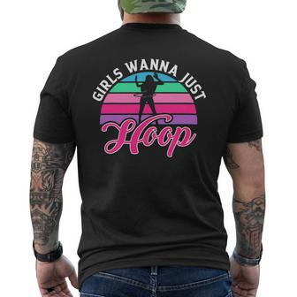 Womens Girls Wanna Just Hula Hoop Hooper Hooping Fitness Sports Mens Back Print T-shirt - Monsterry