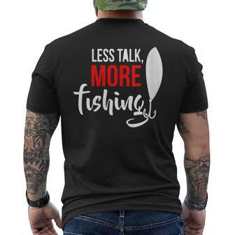 Womens Less Talk More Fishing With Lure | Gift For Dad Mens Back Print T-shirt - Thegiftio UK