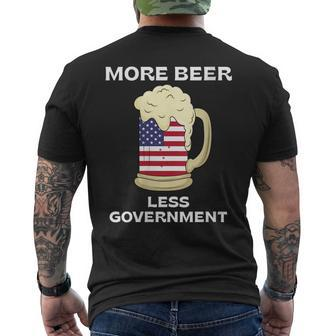 Womens More Beer Less Government Patriotic July 4Th American Flag  Mens Back Print T-shirt