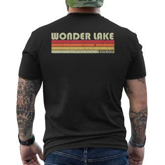 Wonder Lake Il Illinois Funny City Home Roots Gift Retro 80S 80S Vintage Designs Funny Gifts Mens Back Print T-shirt | Mazezy