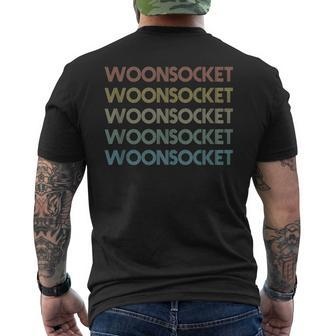 Woonsocket Rhode Island Pride Vintage State Ri Retro 70S Mens Back Print T-shirt | Mazezy