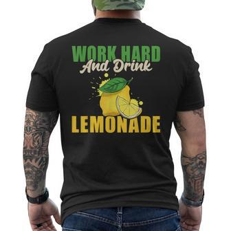 Work Hard And Drink Lemonade Mens Back Print T-shirt | Mazezy