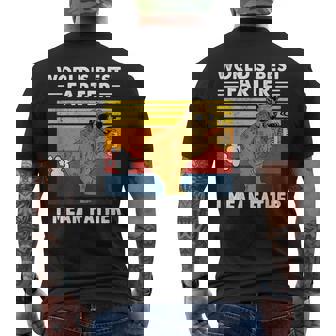 Worlds Best Farter I Mean Father Bear Vintage Retro Men's Back Print T-shirt | Mazezy