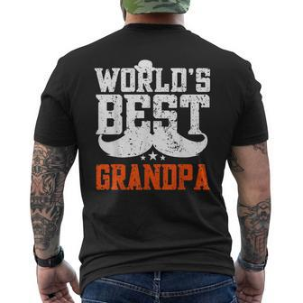 Worlds Best Grandpa - Funny Grandpa Mens Back Print T-shirt - Seseable