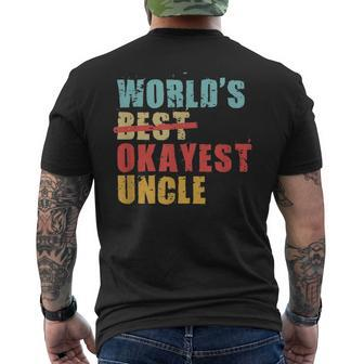 Worlds Best Okayest Uncle Acy014b Mens Back Print T-shirt | Mazezy
