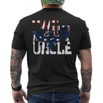 Worlds Best Uncle Eagle American Flag Mens Back Print T-shirt | Mazezy