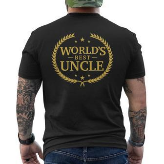 Worlds Best Uncle - Greatest Ever Award Mens Back Print T-shirt | Mazezy