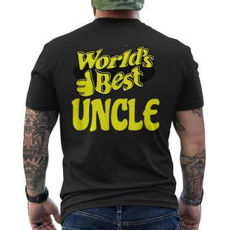 Worlds Best Uncle T Mens Back Print T-shirt | Mazezy