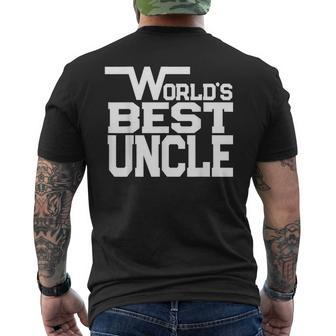 Worlds Best Uncle Uncle Gift Mens Back Print T-shirt | Mazezy