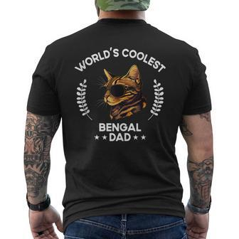 Worlds Coolest Dog Dad Papa Men Bengal Cat Men's Back Print T-shirt | Mazezy