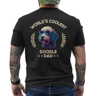 Worlds Coolest Dog Dad Papa - Men Doodle Mens Back Print T-shirt - Seseable