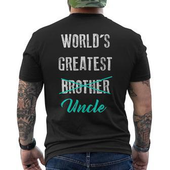 Worlds Greatest Brother Uncle Pregnancy Announcement Mens Back Print T-shirt | Mazezy