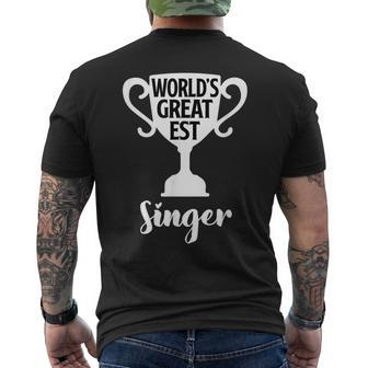 Worlds Greatest Singer Present Job Pride Proud Vocalist Men's Back Print T-shirt | Mazezy