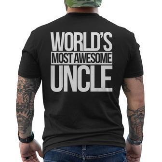 Worlds Most Awesome Uncle New Uncles To Be Mens Back Print T-shirt | Mazezy AU