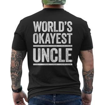 Worlds Okayest Uncle Best Uncle Ever Gift Mens Back Print T-shirt | Mazezy DE
