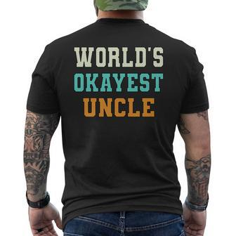 Worlds Okayest Uncle Funny Joke Mens Back Print T-shirt | Mazezy AU