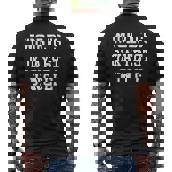 Worlds Okayest Uncle Uncle Gift Fathers Day Gift For Uncle Mens Back Print T-shirt | Mazezy