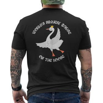 Worlds Silliest Goose On The Loose Funny Mens Back Print T-shirt | Mazezy